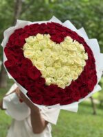 Букет из 101 Розы сердца