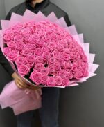Букет из 101 розовой розы